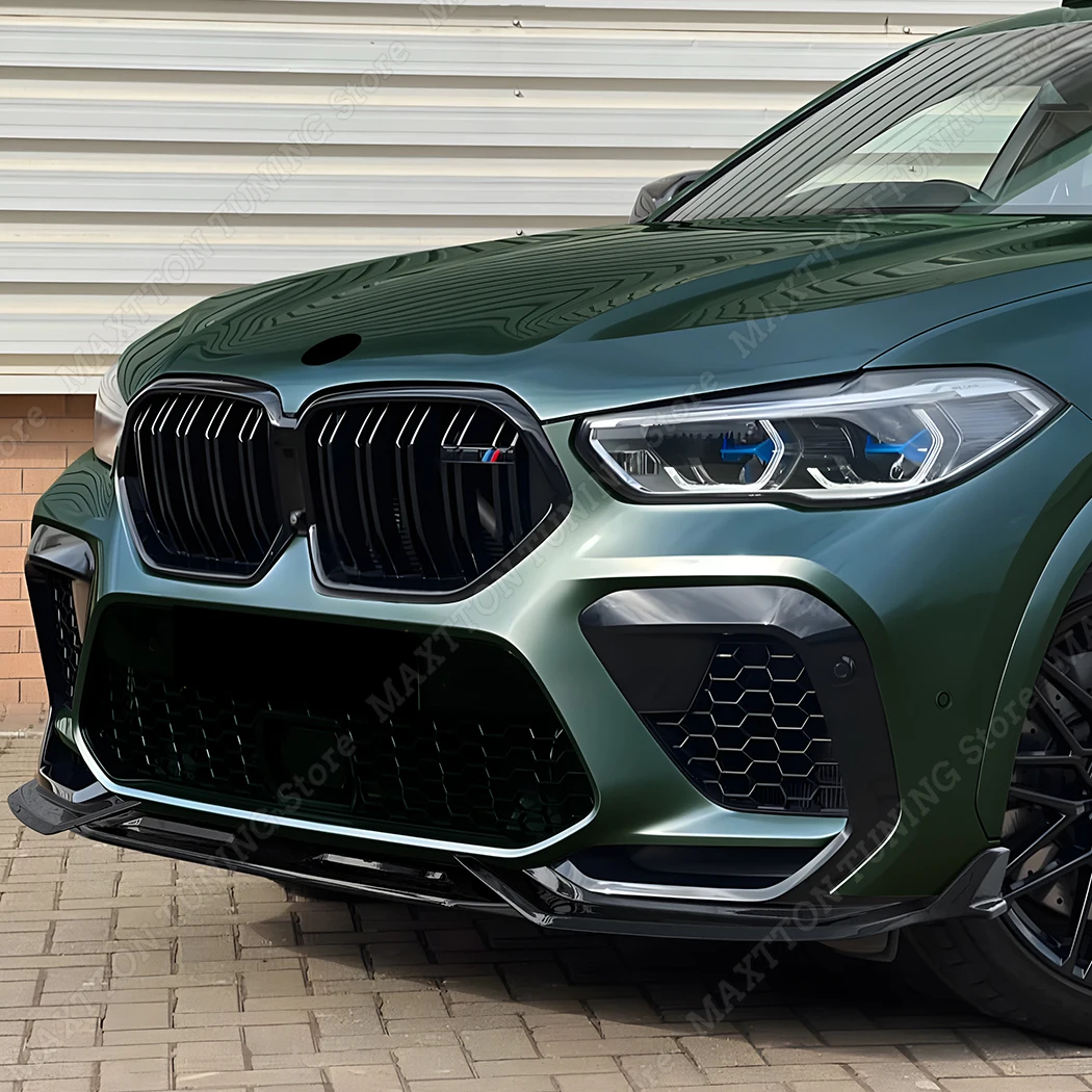

For BMW F96 X6M 2020 2021 2022 2023 Pre-facelift Car Front Bumper Lip Spoiler Spiltter Diffuser Body Kit Chin Guard Modification