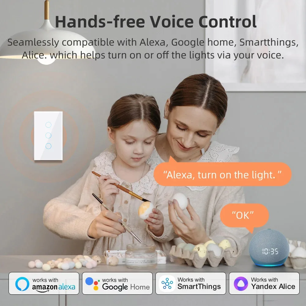 Matter Homekit WiFi الذكية ضوء اللمس الجدار التبديل 1 2 3 4 عصابة 2-way التحكم التبديل دعم Siri SmartThings أليكسا جوجل المنزل