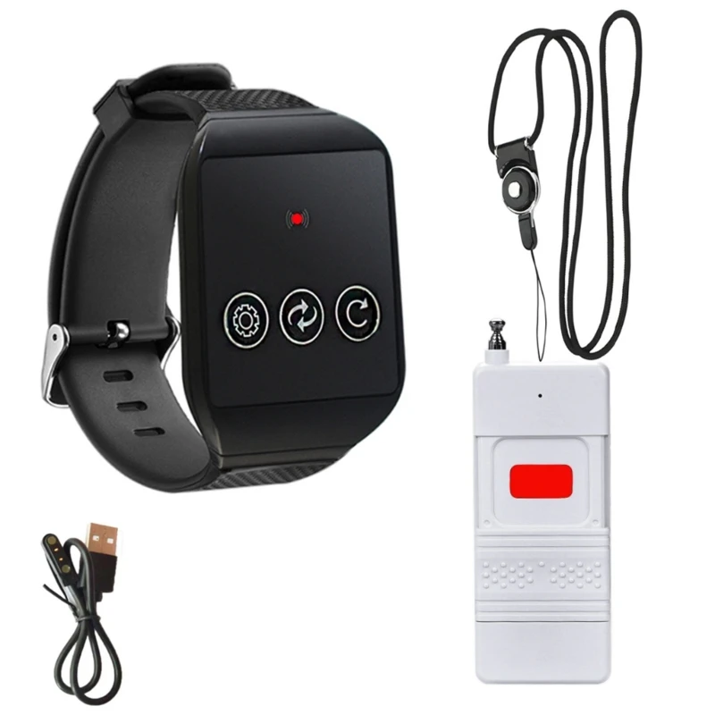 Système d'appel patient montre-bracelet étanche alerte sans fil adapté aux personnes âgées