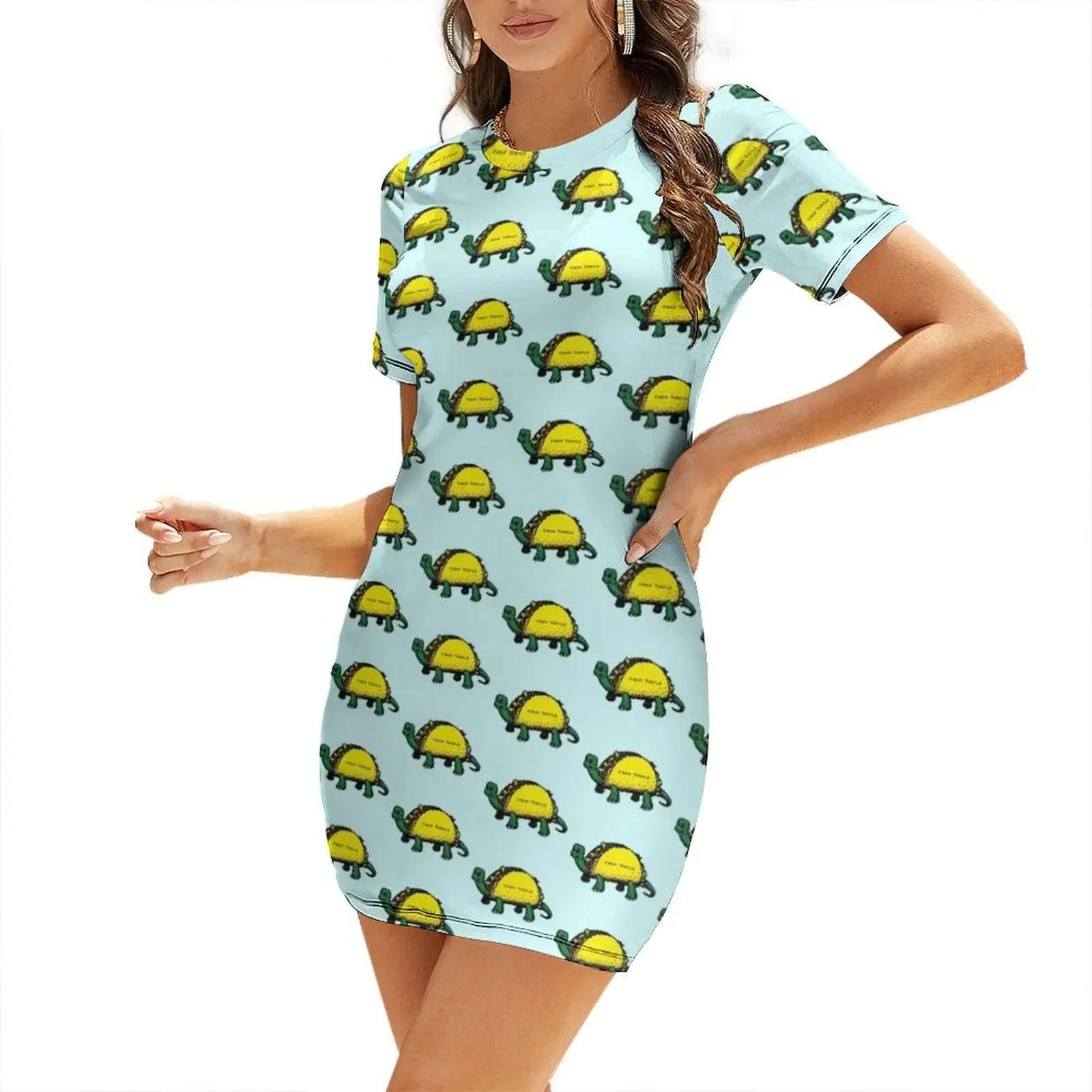 

Taco Turtle Short-Sleeved Dress summer dress woman 2026 Women's evening dress summer woman 2026 trendy