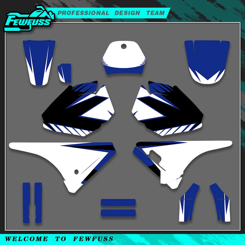 Fewfuss For YAMAHA PW80 All Years Dirt Bike Graphics Decals Stickers Kit Custom Name & Number 002