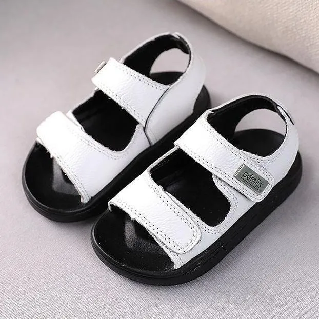 2026 Summer Open Toe Ultra Light Leather Boys Sandals Toddler Beach Shoes For Kids 2-6 Years Old