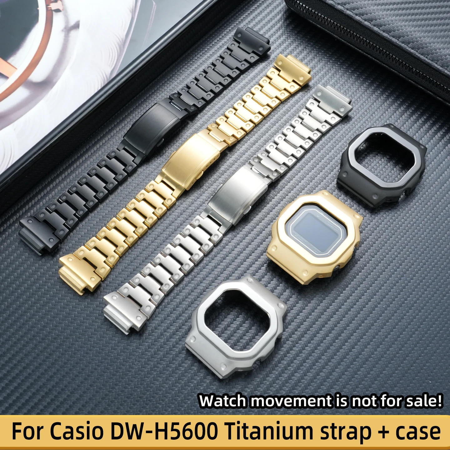 Men's watch accessories, For Casio G-SHOCK dw-h5600 titanium alloy watch bands, DW-H5600 modified titanium metal case 18mm
