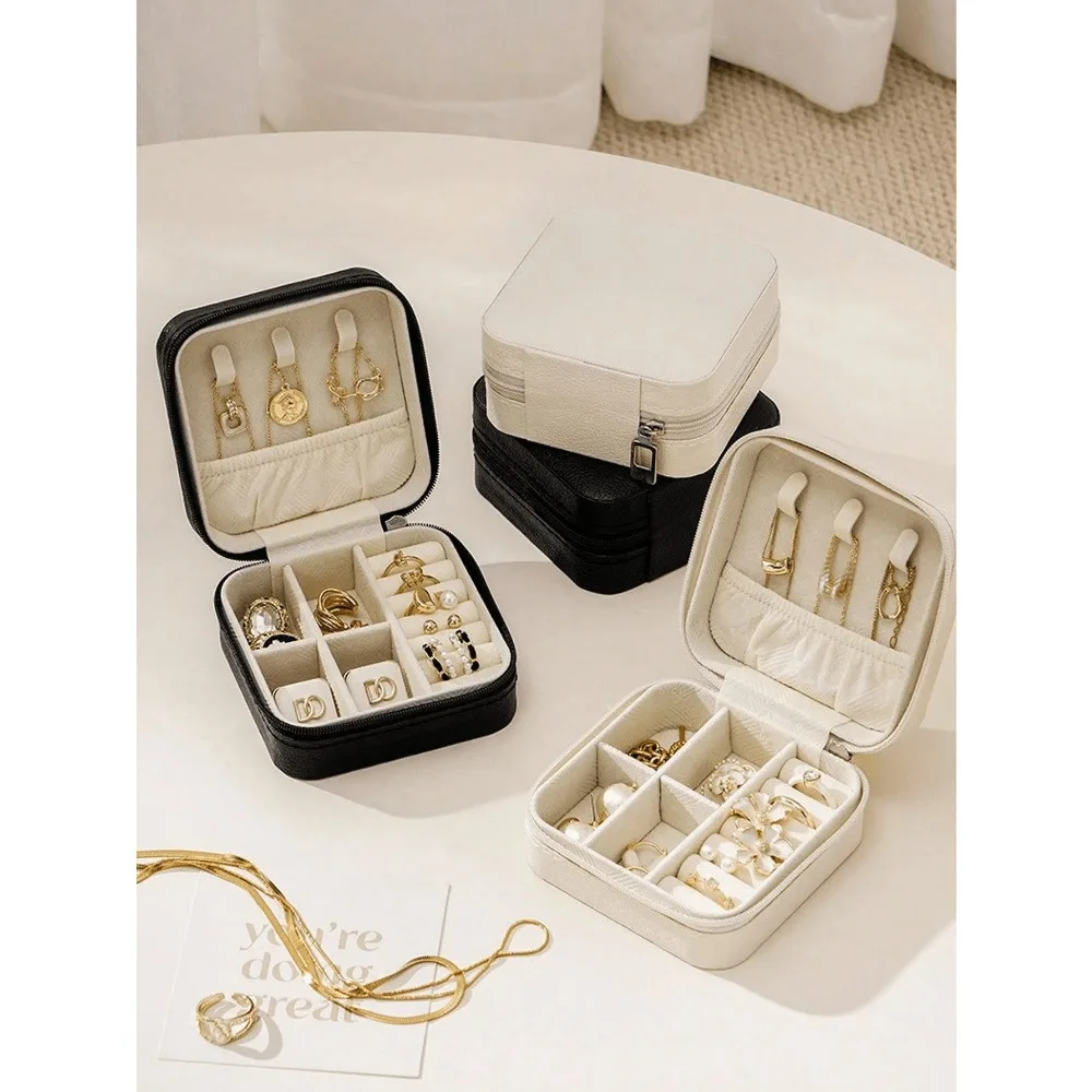 

1pc Minimalist Jewelry Storage Box, Home & Travel Earrings Necklace Ring Jewelry Princess Organizer, Home Decor, Christmas Gift,