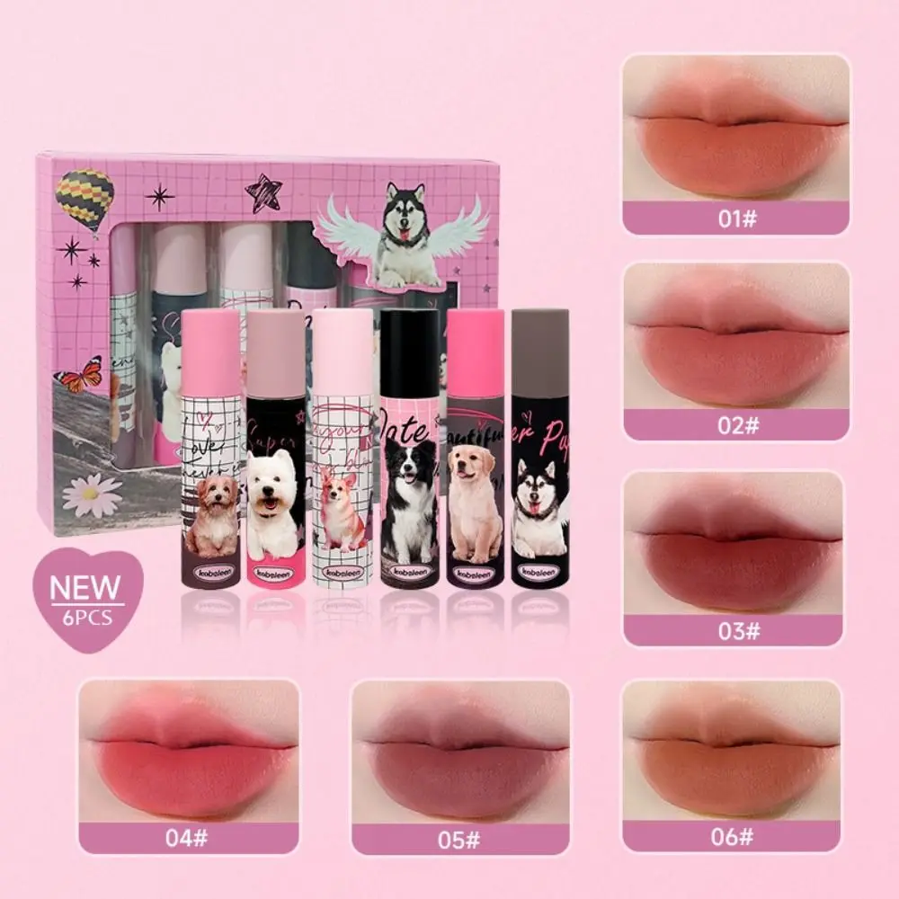 Sweet Blush Dog Matte Lipstick Make Up Beauty Velvet Lip Glaze Long-lasting Korean Style Lip Paste Girls