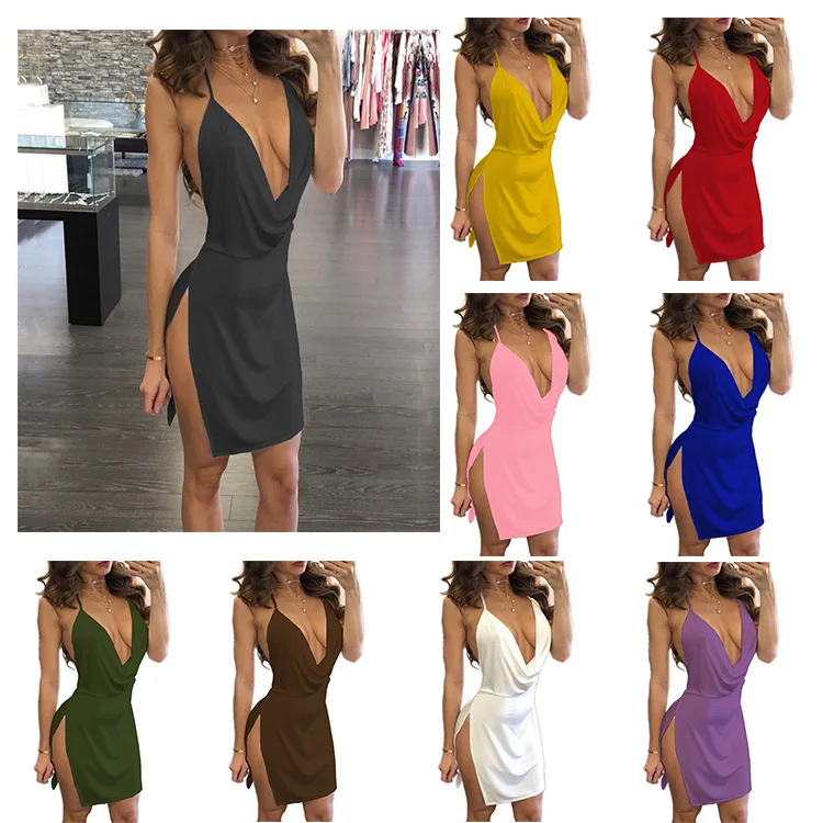 Hot sales of solid color sleeveless women's dresses in Europe and the United States in summer