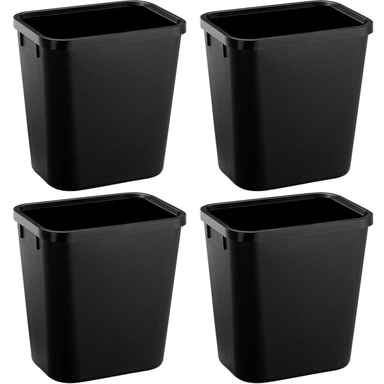 

Black Trash Can 4Pack, 2Gal/8L Plastic Office Trash Bin Garbage Can Under Desk, Trash Cans for Bedroom, Office and Kitchen,