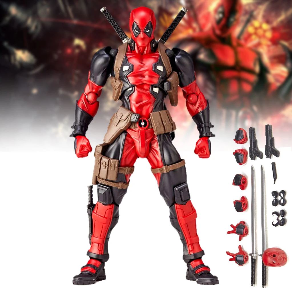 16cm Marvel Yamaguchi Deadpool X-Men Action Figures Joint Movable Change Face Model Figurines Collection Toys Gifts For Kids Boy