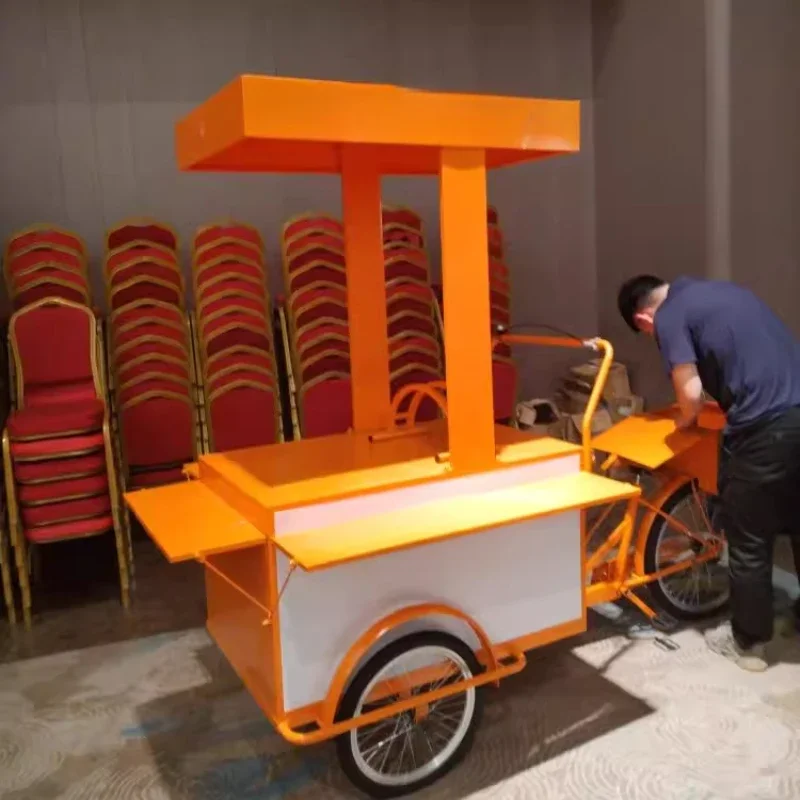 Shopping mall wrought iron flower car sales truck mobile tricycle night market stall