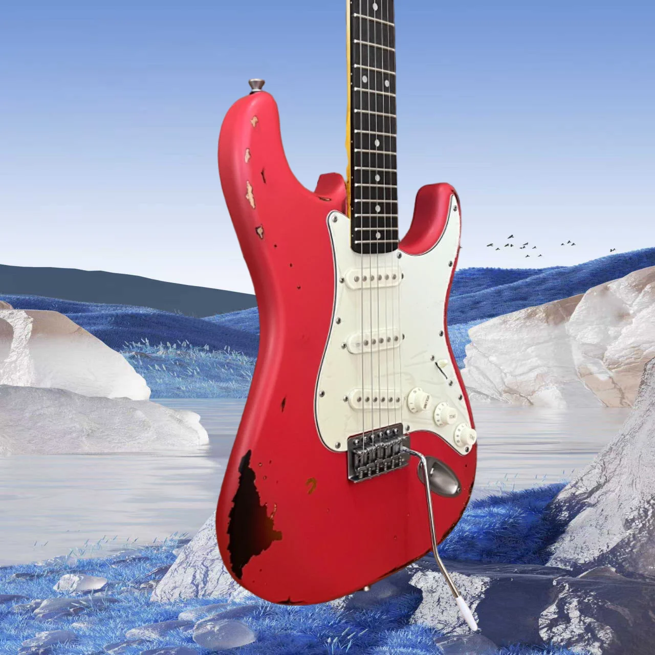 2026 Hot Sale Guitar Best Sellers red Charcoal Grilled rosewood Fingerboard