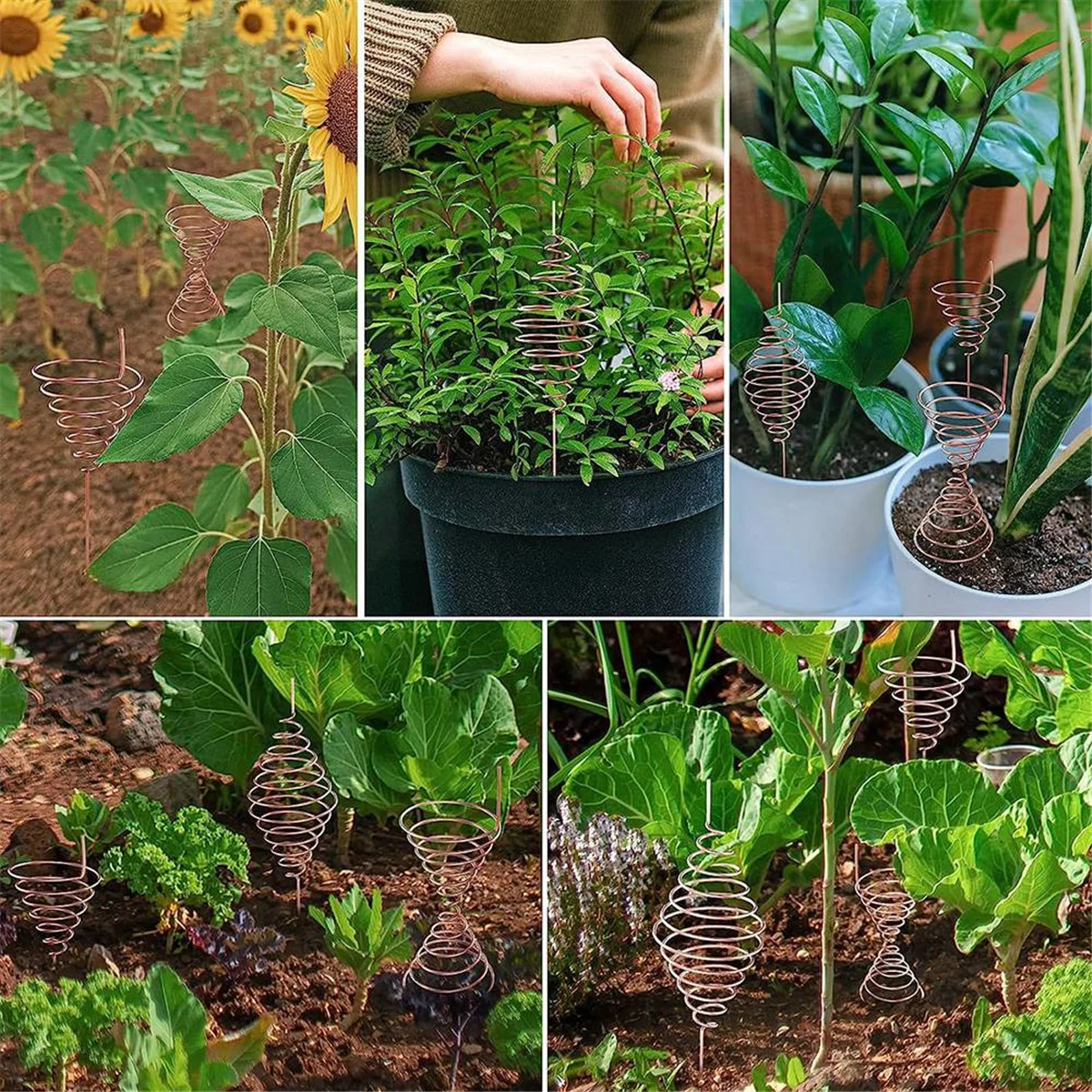 Alambre de cobre puro, con bobina de fibonreci, plantilla de bobinado para electrocultivo, jardinería para cultivo de jardín, 8,2 pies/2,5 M