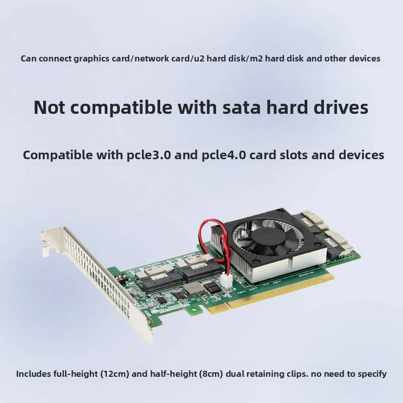 PCIe Expansion Card with PLX8749 Chip, No Motherboard Bifurcation Required, M.2 NVMe SSD & U.2 Expansion Module