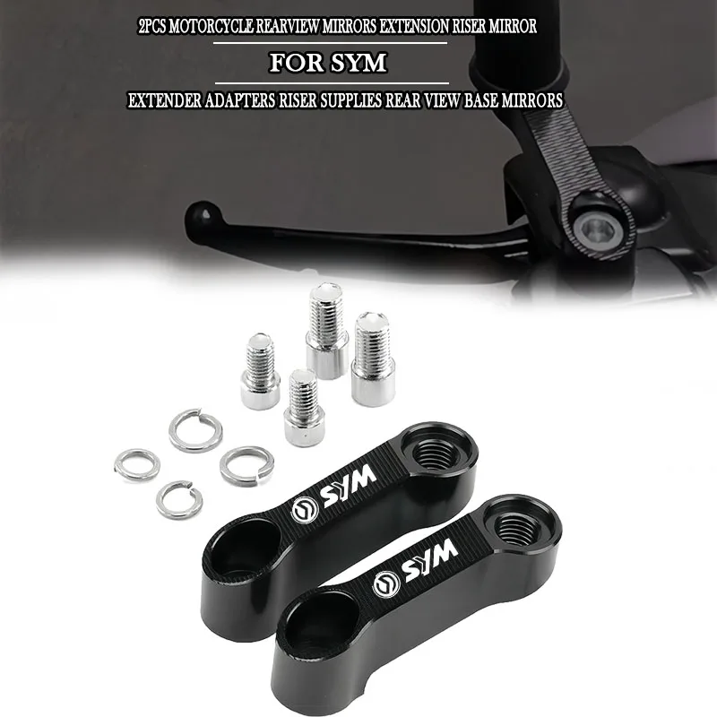 2 pz Moto Specchi Retrovisori Estensione Riser Specchio Extender Adattatori Riser Forniture Specchi Base Vista Posteriore Per Sanyang SYM