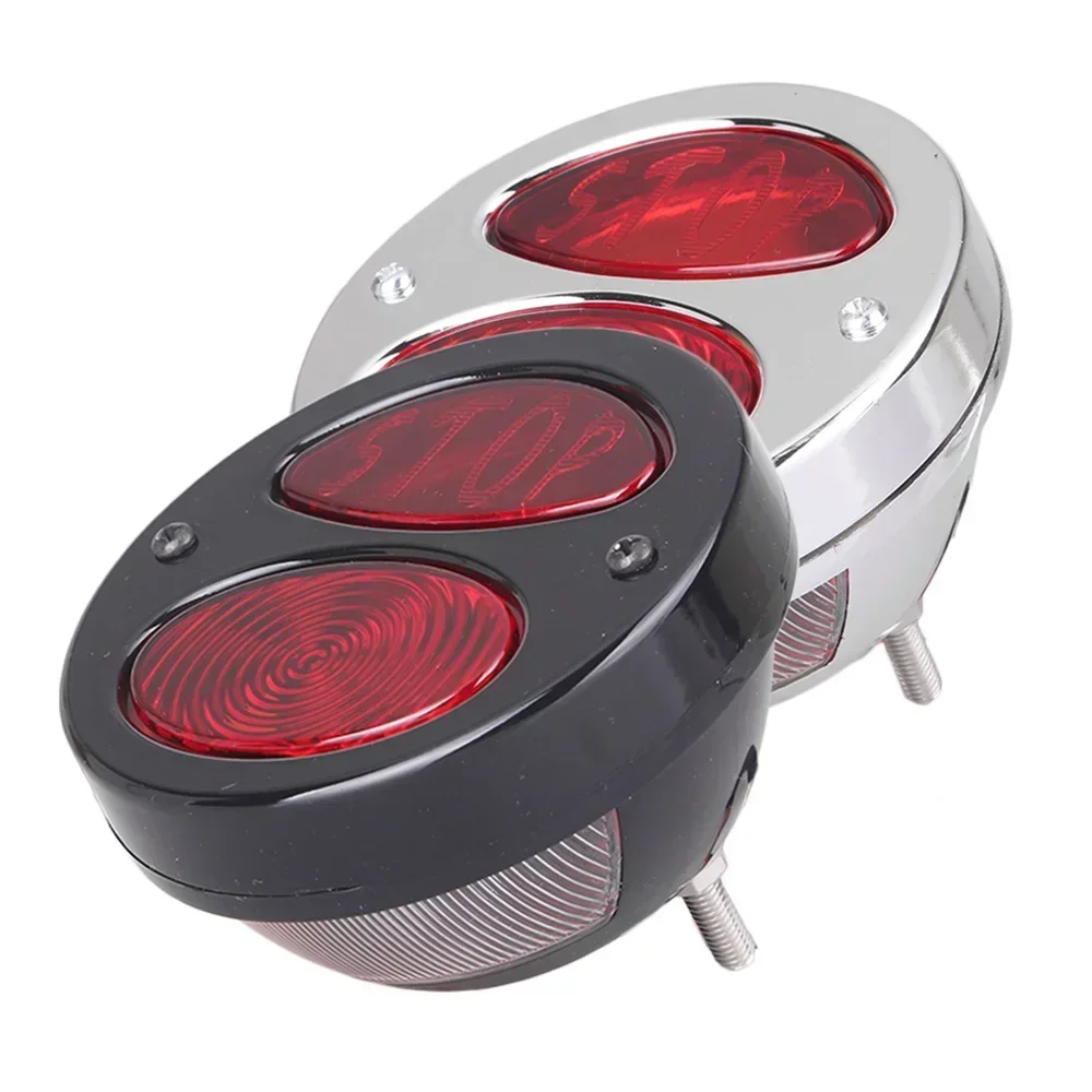 

for Harley Davidson Softail Sportster Chopper Cafe ATV Bikes Motorcycle Taillight Stop Brake Rear Tail Light w/ Red Lens