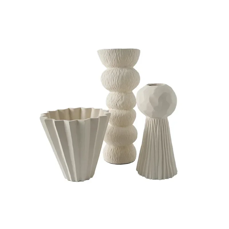

vertical pattern ceramic vase ornament, advanced sense wabi-sabi wind flower arrangement jewelry