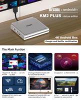 MECOOL KM2 Plus Deluxe Android 11.0 TV Box 4K Amlogic S905X4 4G+32G WIFI6 1000M LAN BT Smart Media Player