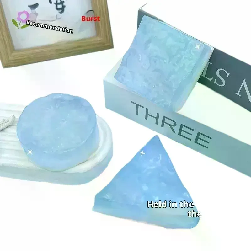 1 pçs brinquedo sensorial criativo super macio alívio do estresse cubo transparente oceano pegajoso adereços oceano cubo espremer brinquedos