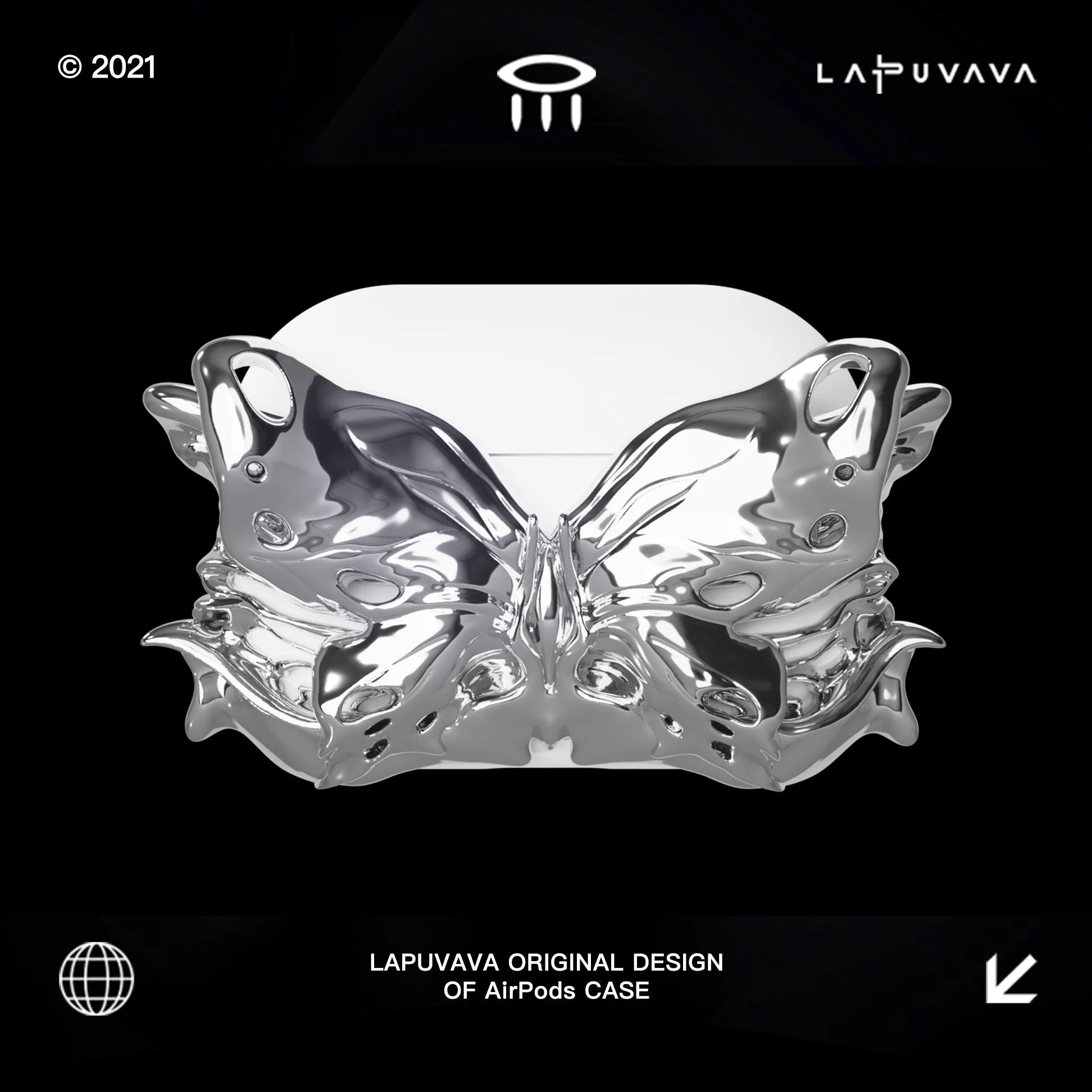 LAPUVAVA AirPods Original Butterfly Art 3d Printed Earphone Case Silicone For Apple 3rd Generation Earphones Custom Accessories