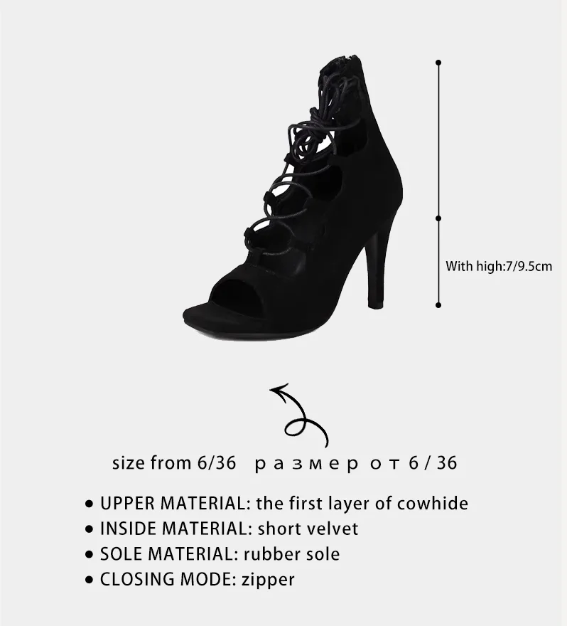 Ods Ladies Jazz High Heels Women Latin Dance Hall Pole Dance Shoes Lace-up Sexy Dance Special Short Boots Sexy Stilettos42 45 46