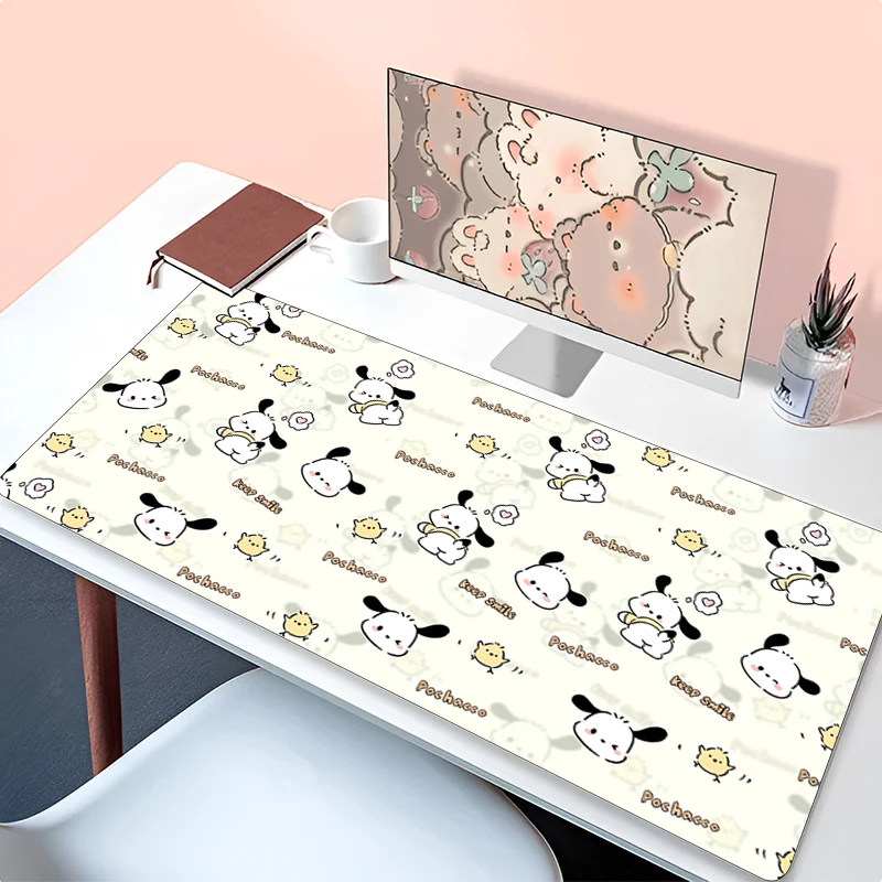 Mouse pad Pad P-pochacco คอมพิวเตอร์แล็ปท็อปอะนิเมะคีย์บอร์ด Kawaii แผ่นรองเม้าส์ขนาดใหญ่ Mousepad คีย์บอร์ดเกม Decoracion โต๊ะ