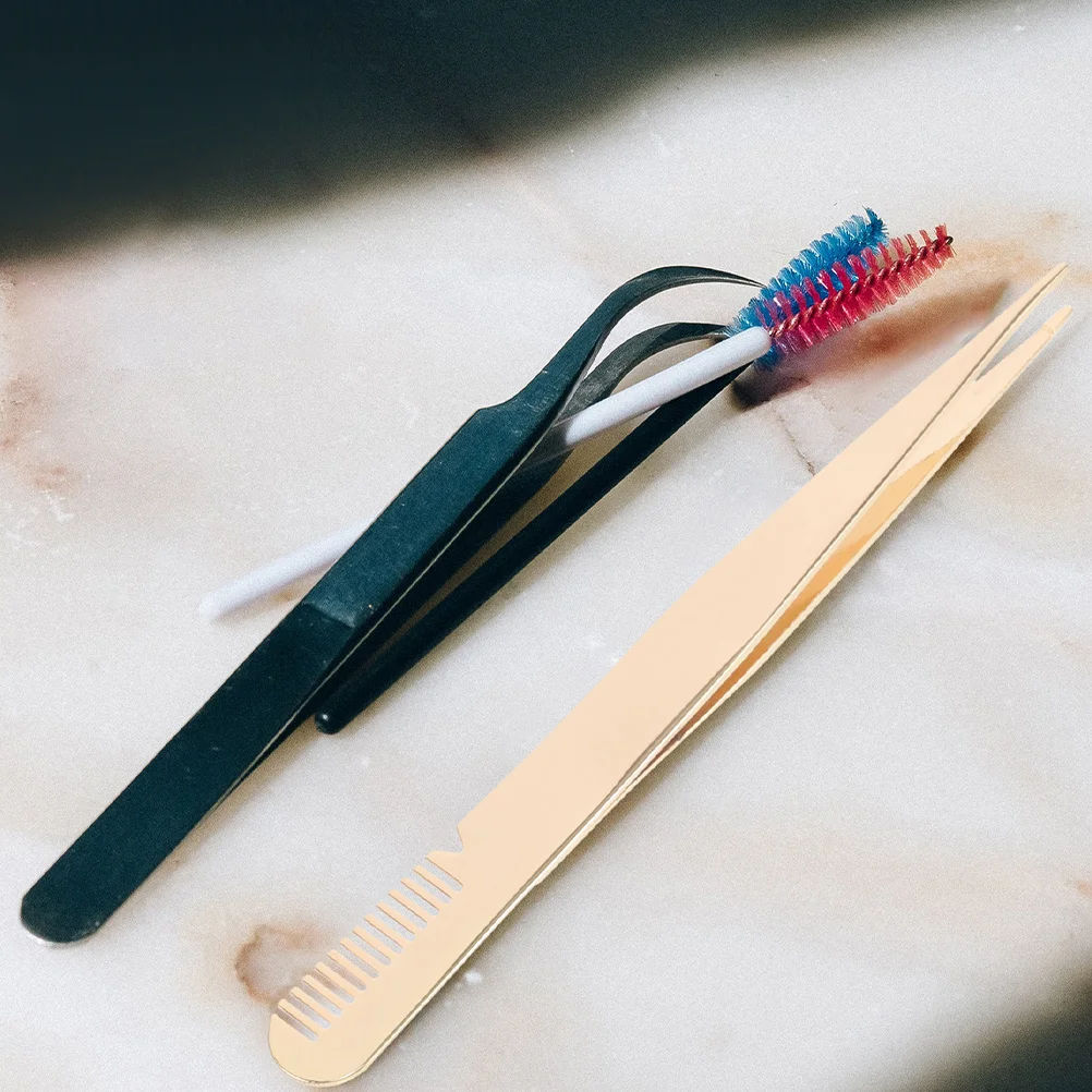 3-teilige Wimpernpinzette, präzise Wimpernklemme für falsche Wimpern, langlebiges Edelstahl-Schönheitswerkzeug-Set, Wimpernpinzette