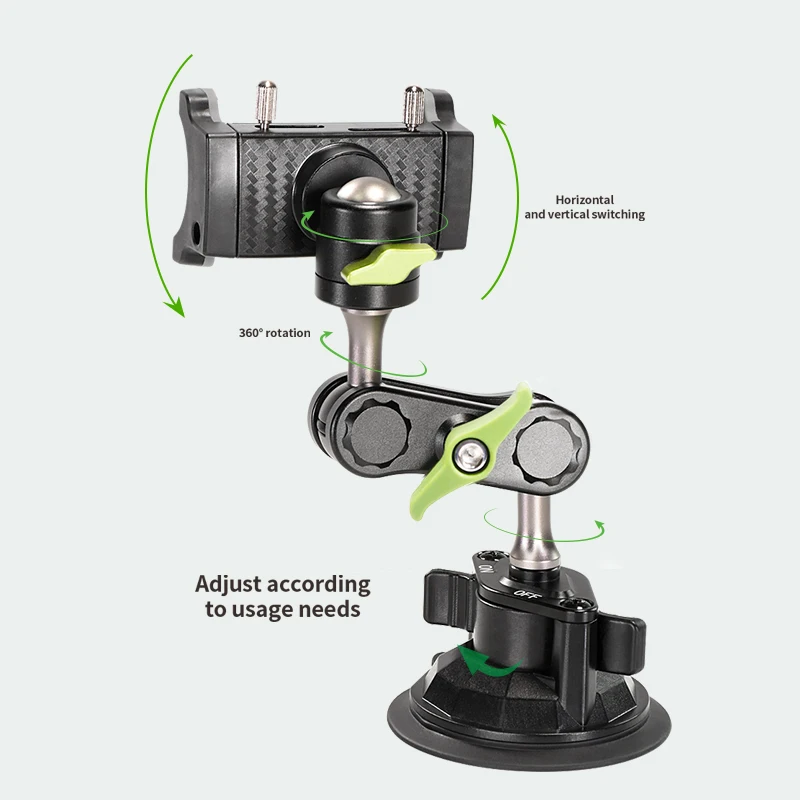 Universal Metal Phone Clamp Holder in Car Ball Head Bracket Suction Cup Mount 360 Rotate Stand for iPhone Samsung Xiaomi Clip