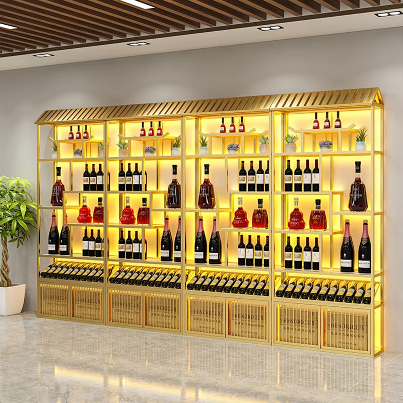 Whisky Retail Wine Cabinets Liquor Shelf Restaurant Living Room Wine Cabinets Free Shipping Stojak Na Wino Bussiness Furniture