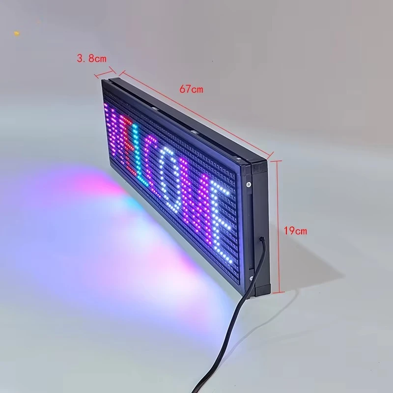 

Car LED Display Screen P5Full-color 67*19cm Car Rear Windshield Advertising Screen Scrolling Subtitle Electronic Screen