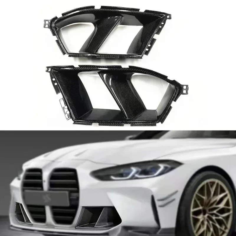 

New! For BMW M3 M4 G80 G82 G83 2021-2024 Dry Carbon Fibre Front Bumper Side Air Vent Cover Car Accessories Decorative Spoiler