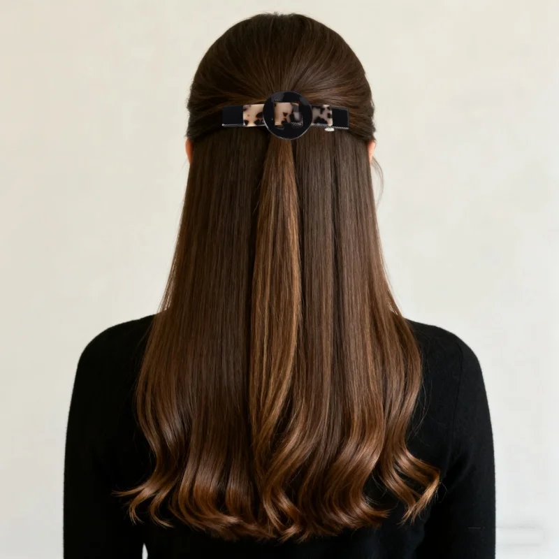 Fashion Tortoiseshell Hair Barrettes Personal Acetate Hair Clips Unique Buckle French Barrettes Hair Holder Non-slip Accessories