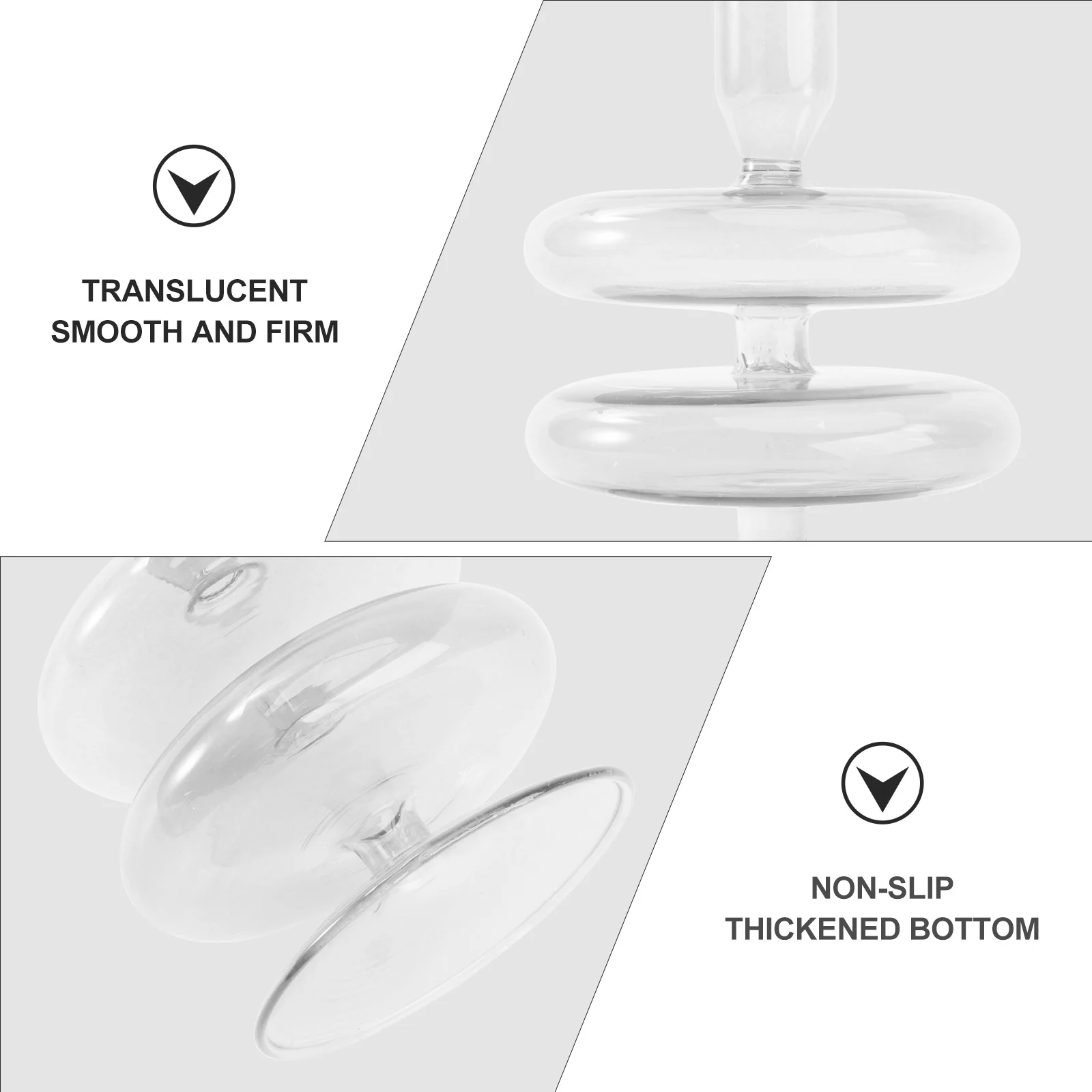 

Glass Candleholder Stylish Creative Table Adornment Decorative Candlestick for Dinner Party Stick Decor