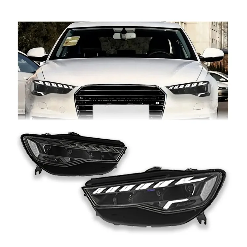A6 A6L Headlight 2016-2018 Upgrade LED DRL Assembly Daytime Running Light Auto Head Lamp Car Accessories Modified for
