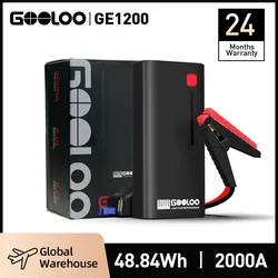 GOOLOO 12V Automotive Car Starting Device 48.84Wh Powerbank External Battery Booster 2000A Super Capacity Motorcycle Jump Start