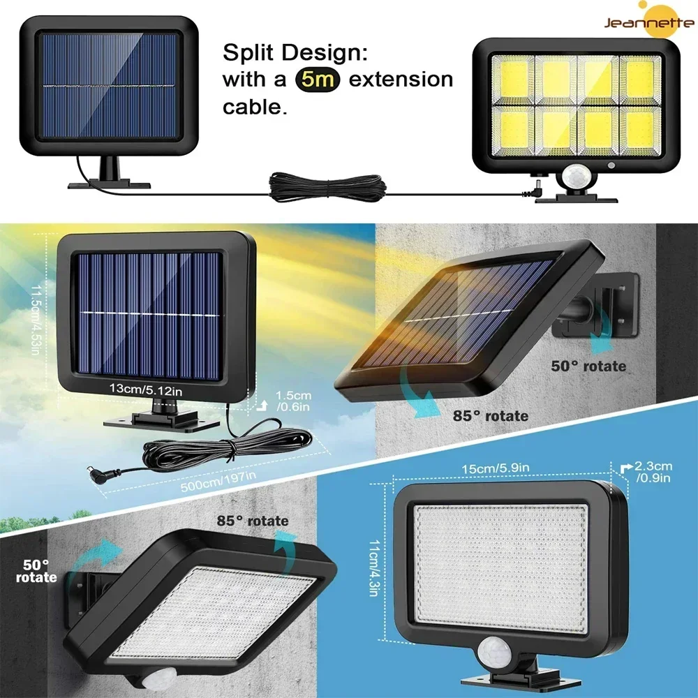 Solar Light Outdoor  LED Solar Light Outside with Motion Detector IP65 Waterproof 120° Lighting Angle Solar Wall Light