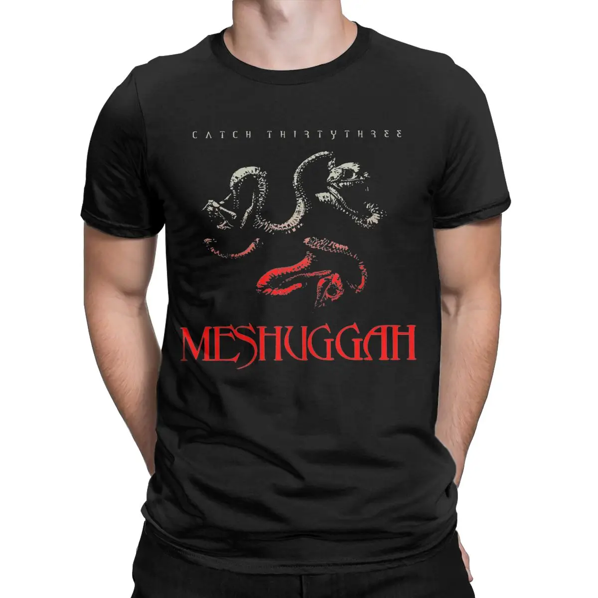 Funny Meshuggah T-Shirt for Men Crewneck 100% Cotton T Shirts Short Sleeve Tees Original Tops