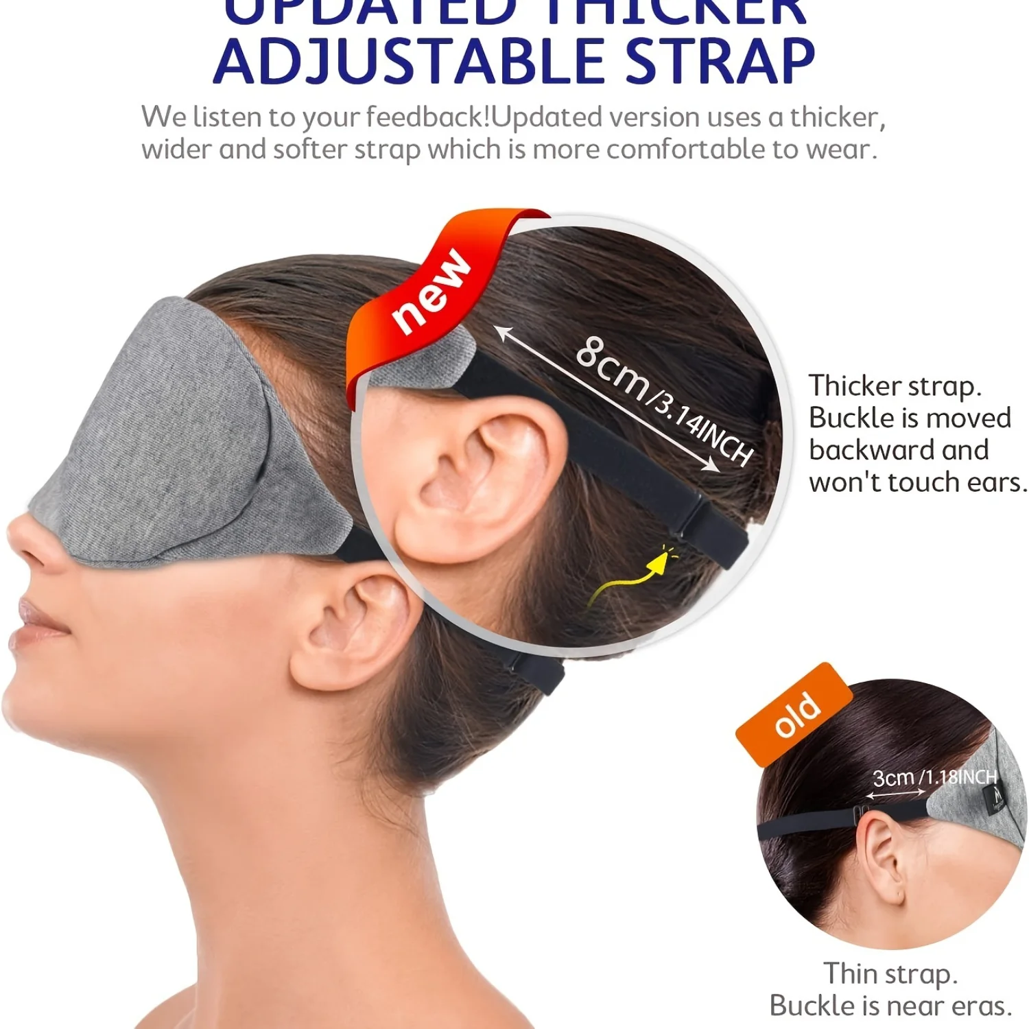 1 máscara de ojos de algodón con cable incorporado para un ajuste perfecto en la nariz: diseño ajustable para una máxima comodidad
