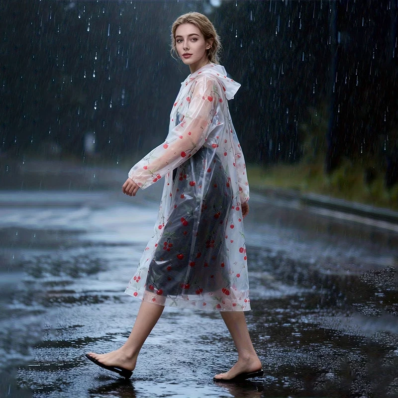 

Модный дождевик EVA с леопардовым принтом – легкий, компактный, ветрозащитный, всесезонный, утолщенный, на все тело, с капюшоном