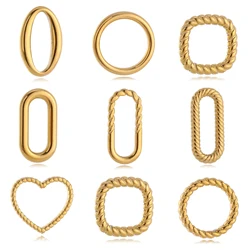 3Pcs/Lot Twist Oval/Round/Hearts Charms Stainless Steel Geometric Connectors Pendants Diy Earrings Necklace Making Accessories