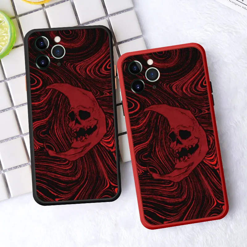 Fashin Skeleton Skull Cassa Del Telefono Per iPhone 16 15 12 13 Mini 11 14 Plus Pro MAX 7 8 Plus SE 2020 XR X XS Antiurto Della Copertura Posteriore