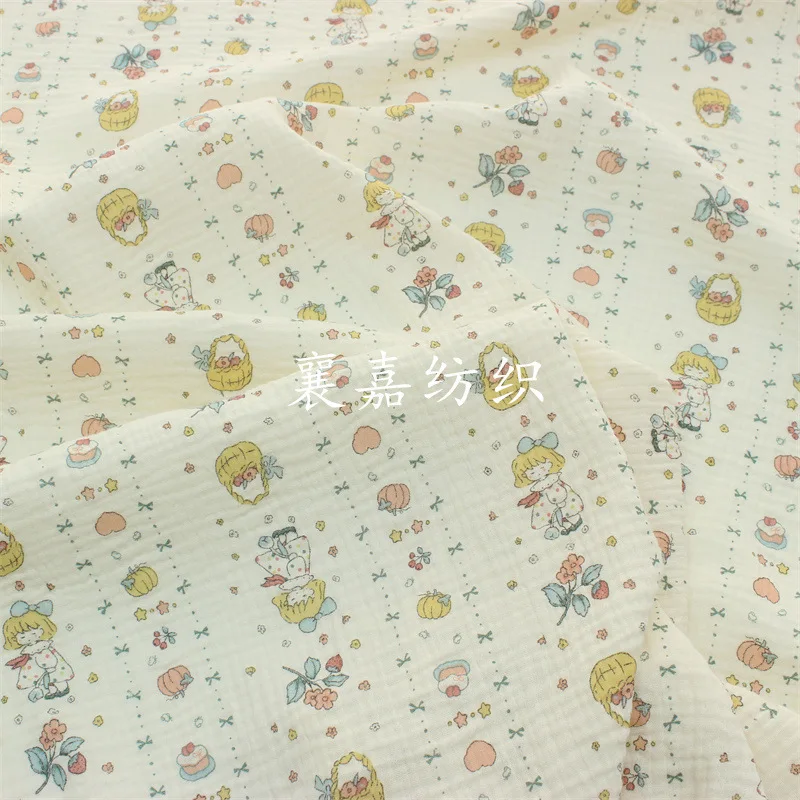 

10X1.35M Double-layer Cotton Gauze, Pumpkin Girl, Pajamas, Loungewear, Baby Clothing Fabric