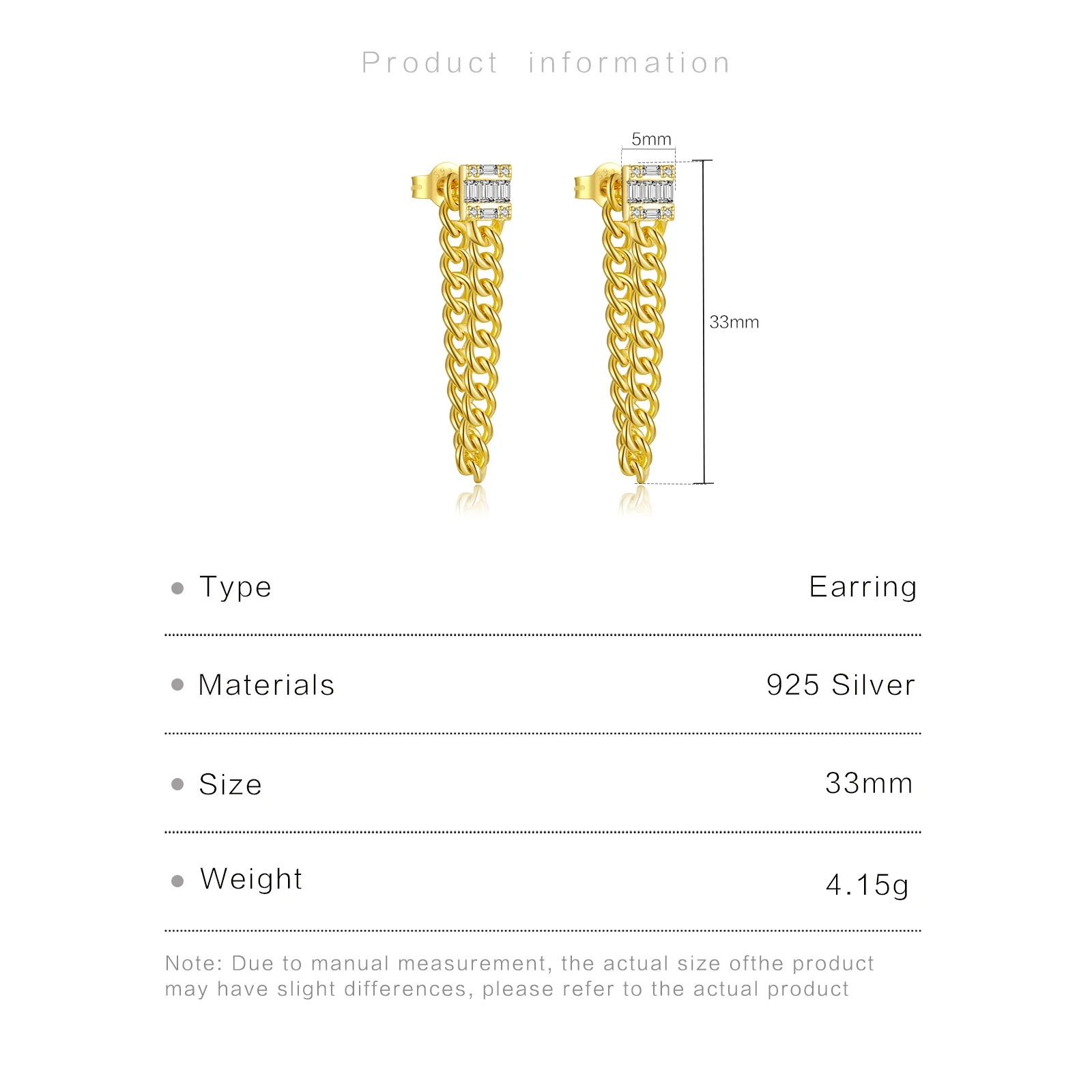ANDYWEN 925 Sterling Silver Zircon CZ Stud Earring Locker Long Chain Piercing Women 2026 Rock Punk Fine Luxury Jewelry Gift