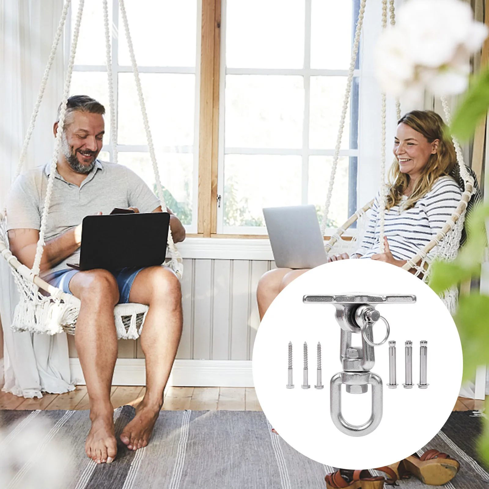 

1 set 1 Set Stainless Steel Swing Hammock Replacement Hook Durable Connector Heavy Duty Hook Kit For Outdoor Indoor Use