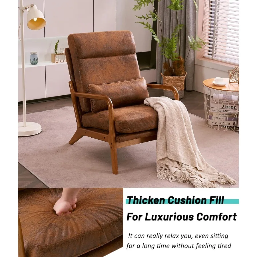 كرسي صالة لهجة منتصف القرن كرسي حديث عالي الظهر كرسي بإطار خشبي كرسي مريح للقراءة لغرفة المعيشة وسرير المكتب