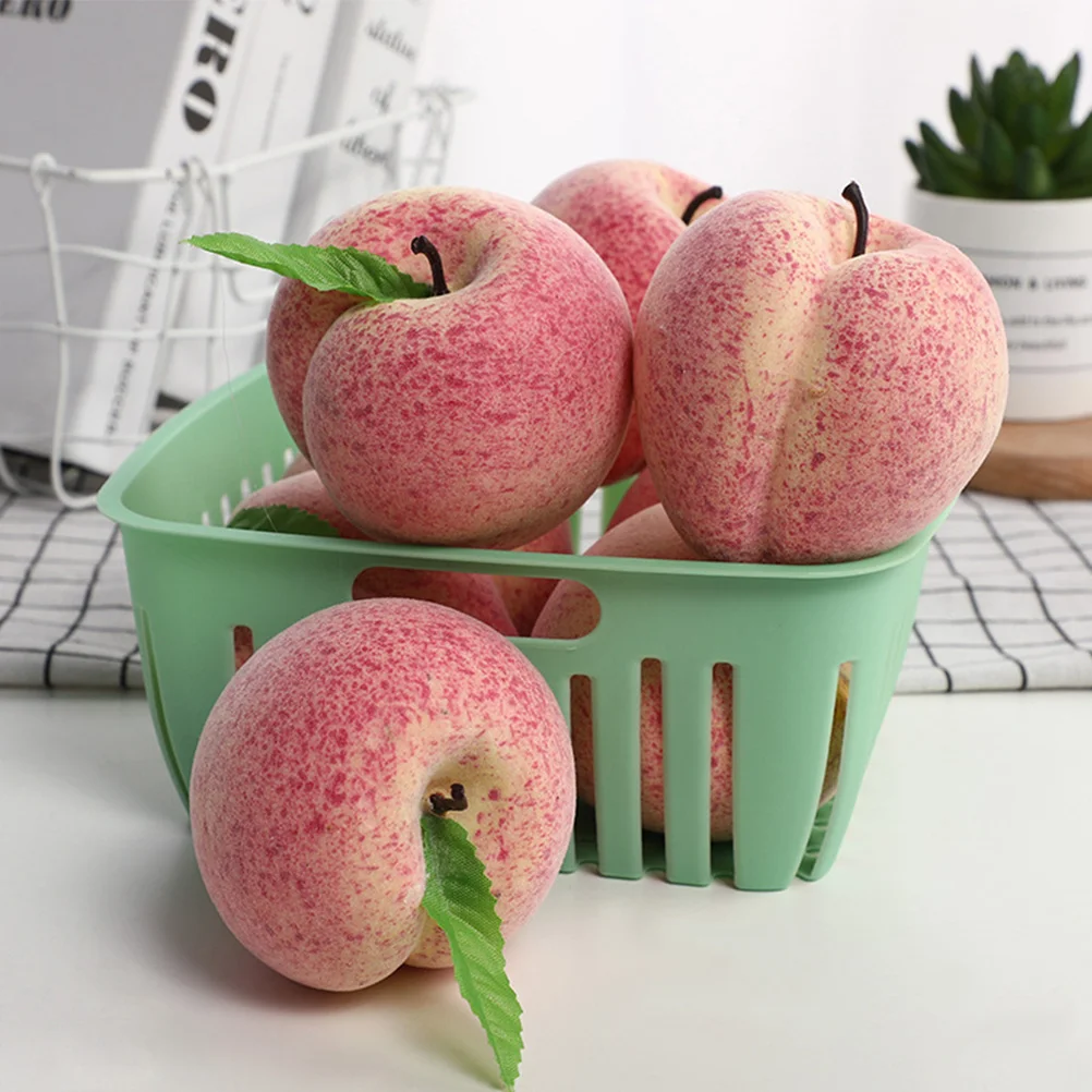 

10Pcs Artificial Peach Lifelike Simulation Fake Peach for Party Home Kitchen Festival Decoration Pink Fruit Decor Photography