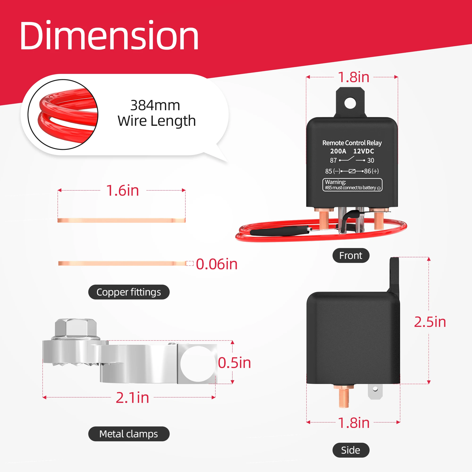 Battery Switch Relay 12V Remote Control Battery Disconnect Cut Off Isolator Switch Anti-Theft with Remote Control Switch Fobs