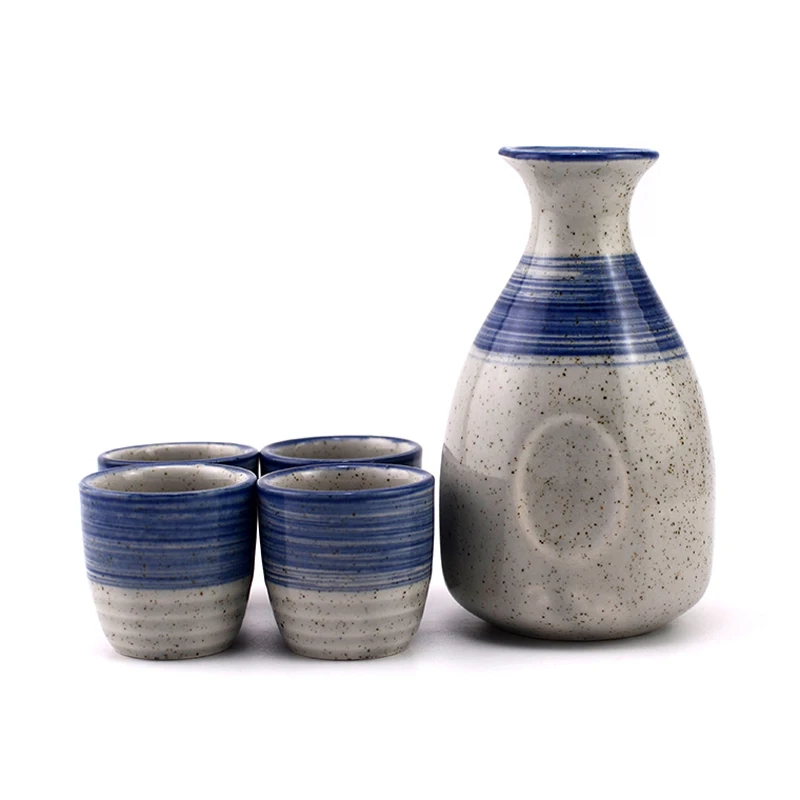 

5pcs/set Ceramics Sake Cup Jug Japan One Pot of Four Cups Wineglass Set Winebowl Small Ceramic Wine Glass