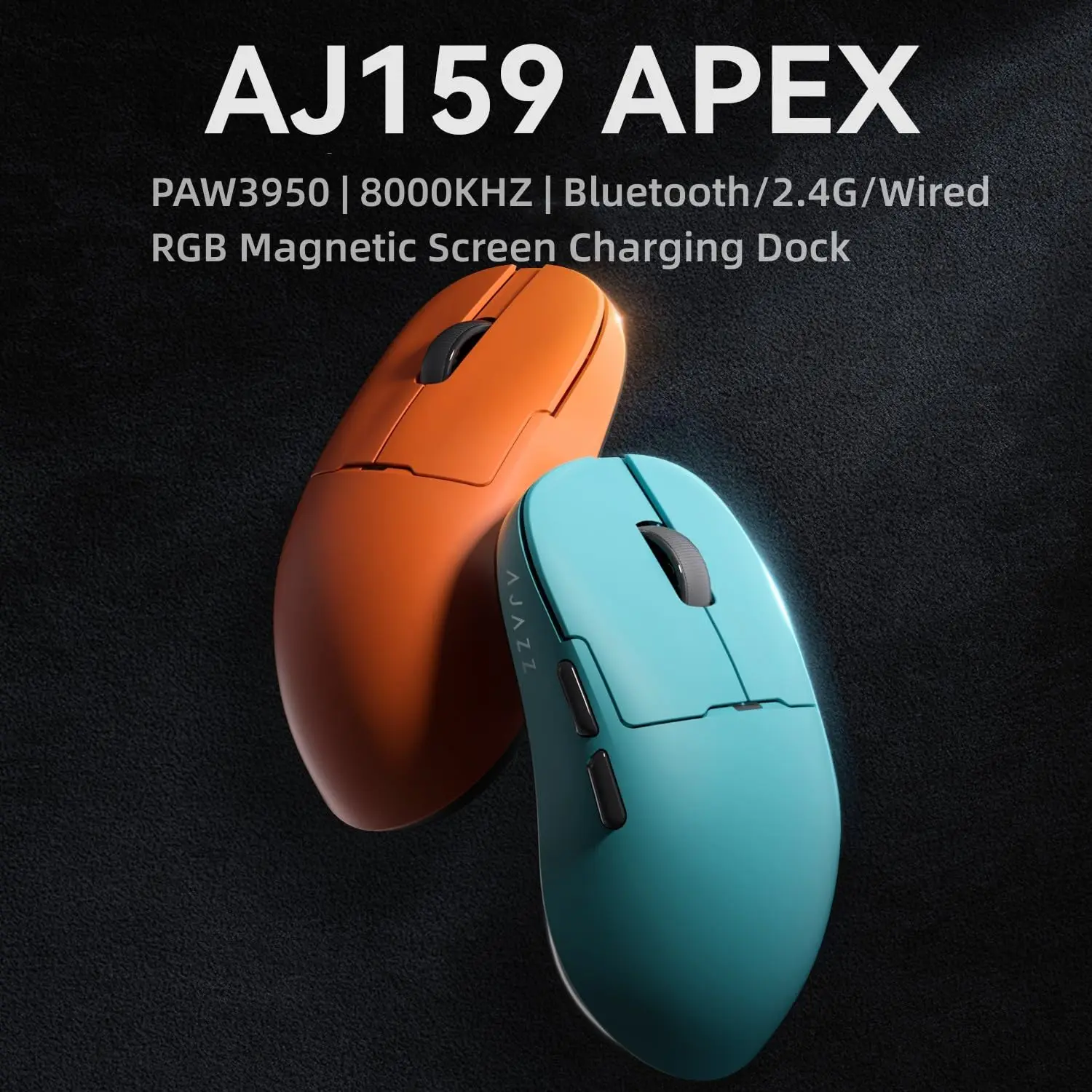 

AJAZZ AJ159APEX Wireless Gaming Mouse 8K Receiver PAW3950 Sensor 42K DPI With RGB Magnetic Charging Dock For E-sport Game Mouse