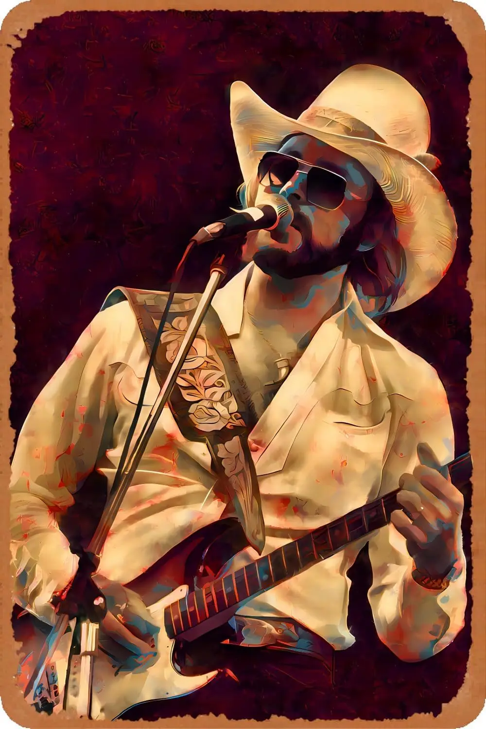 1P,Hank Williams Jr. Whiskey Bent and Hell Bound Iron On Transfer #2 Poster Retro Metal Tin Vintage Sign 12 X 8 Inch Bar Music C