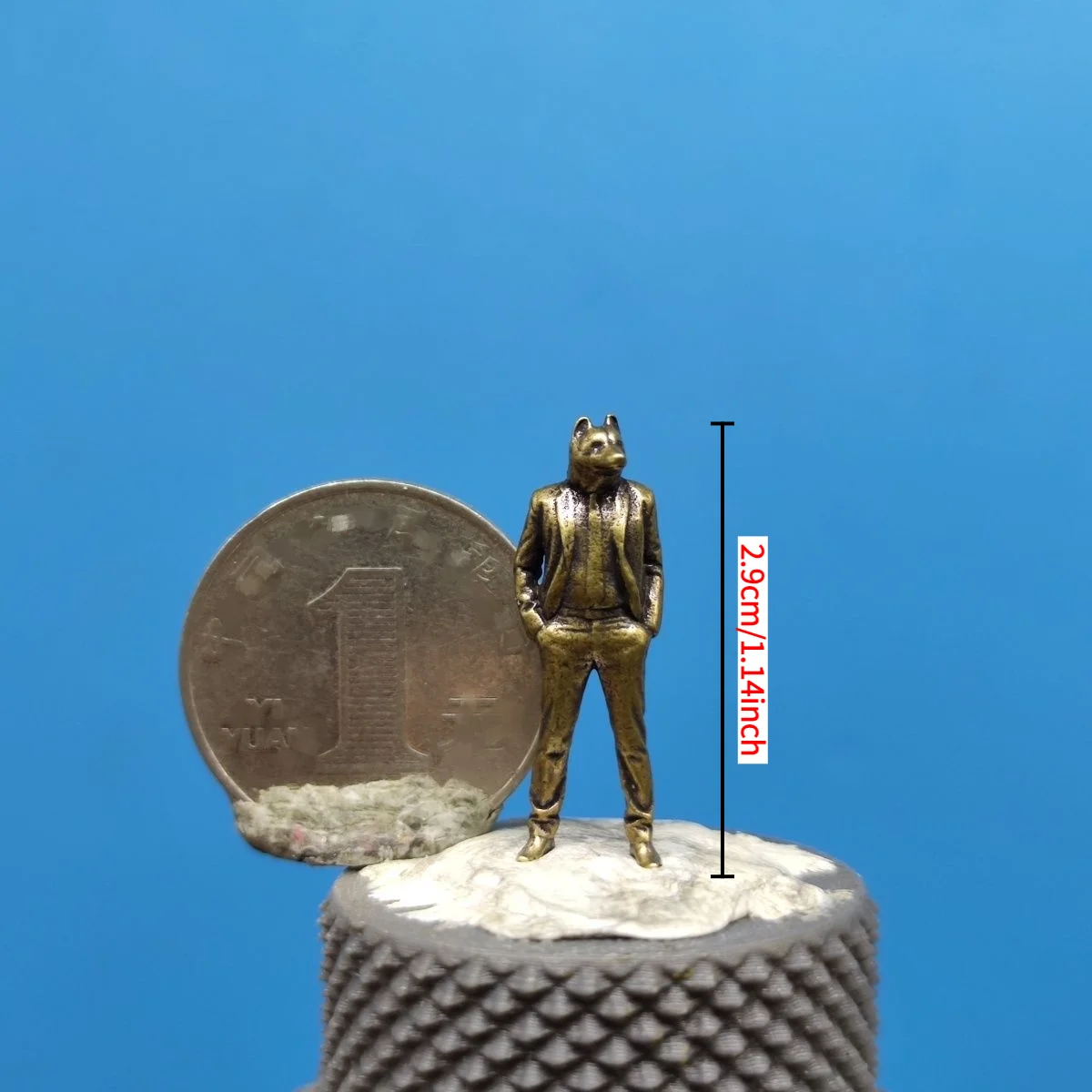 Brass Miniature Figurine, Dog Ornament Micro Landscape Sand Table Decor, Collectible Home Decoration for Miniature Scene Display