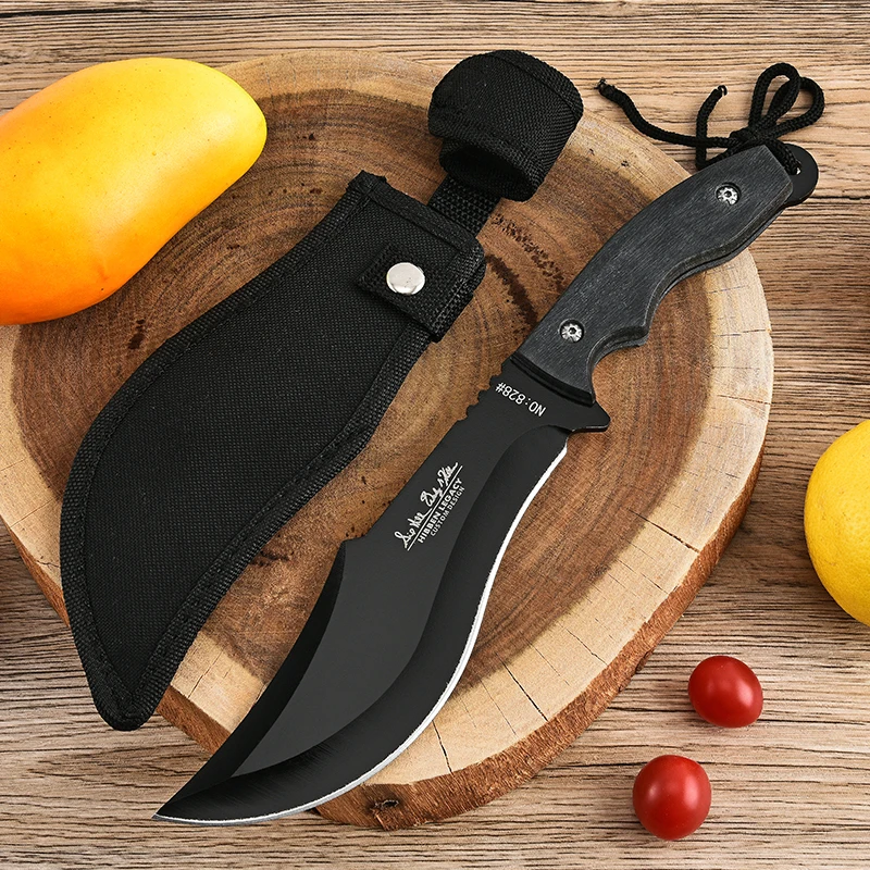 Stainless Steel Straight Knife Portable Outdoor Knife Camping High Hardness Straight Knife Outdoor Portable Knife